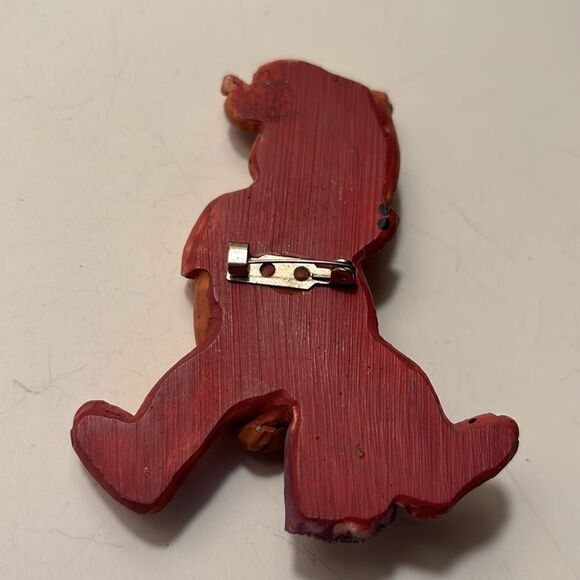 Teddy Bear waving with stuffed animal brooch pin - Picture 2 of 4
